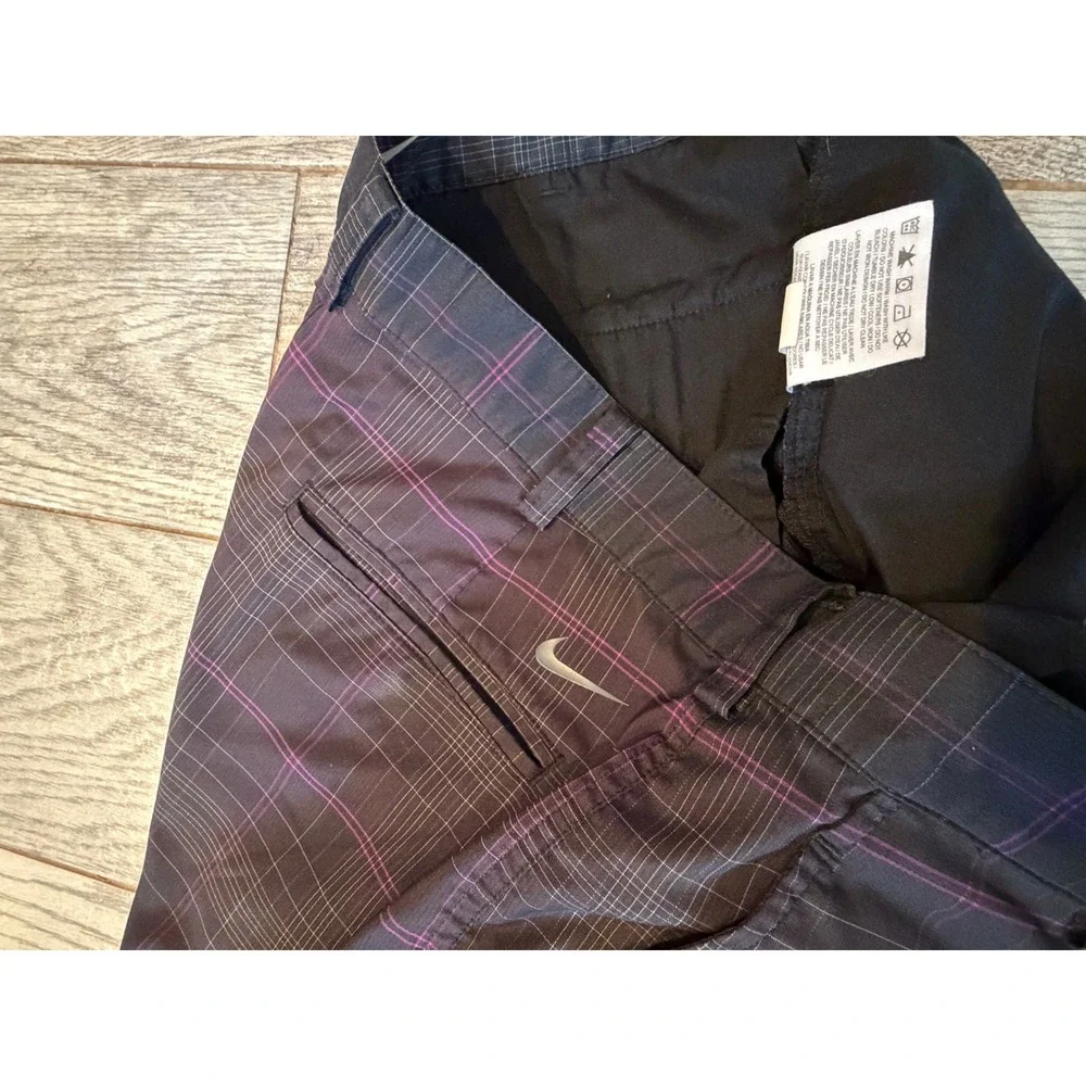 Nike Golf Plaid Shorts 32 Mens Performance 360203 Stretch Chino Long Length